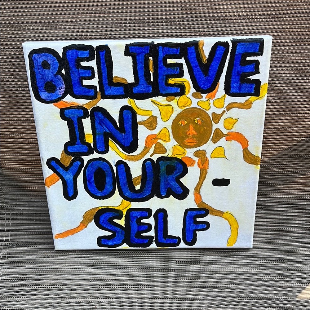 Motivational Canvas Art with Sun and Text